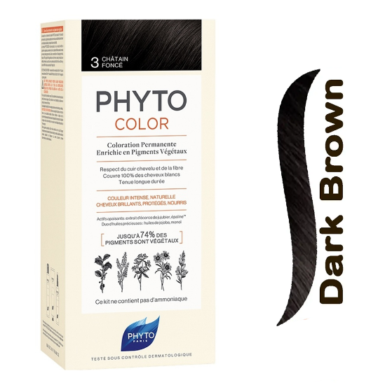صورة صبغة شعر PHYTO COLOR رقم 3 بني داكن